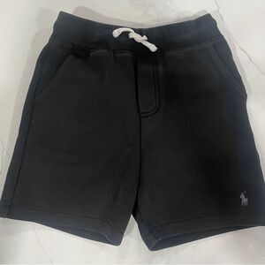Polo Ralph Lauren Black Fleece Pull On Shorts, kids Size 7, embroidered logo